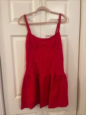 NWOT Red Sleeveless Tiered Mini Dress